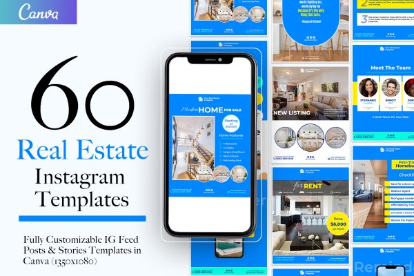 60 Blue Themed Real Estate Templates